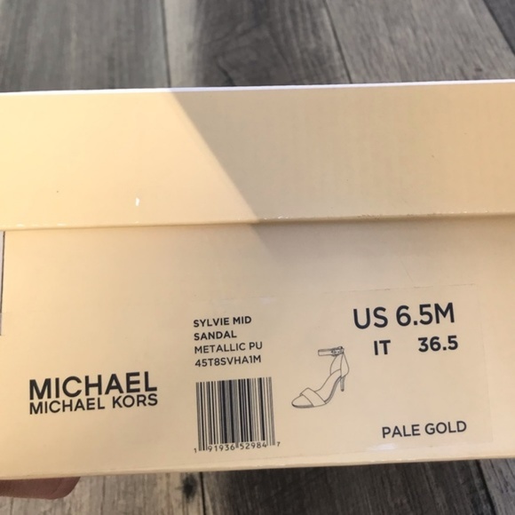 Michael Kors Sylvie MID Sandal Pale Gold W AUTHENT - Picture 8 of 8